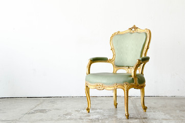 Luxurious green classical style Armchair sofa couch in vintage r