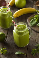 Healthy Organic Green Fruit Smoothie