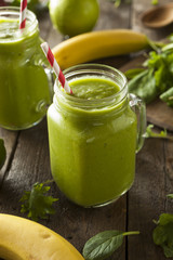 Healthy Organic Green Fruit Smoothie