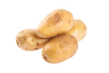 Potatoes on white background