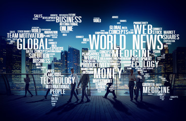World News Globalization Advertising Event Media Concept