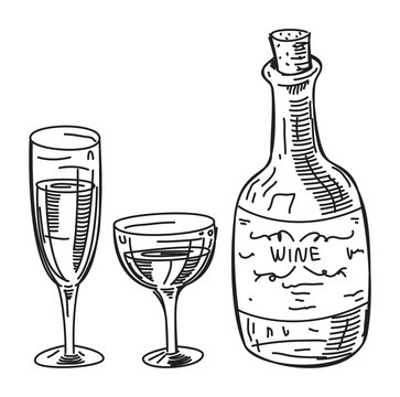 sketchy illustration of wine