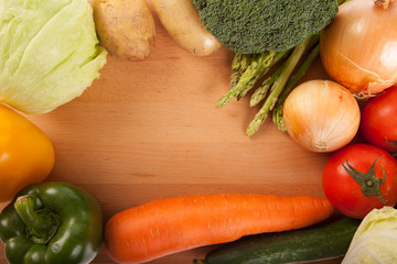 Colorful fresh mixed vegetables