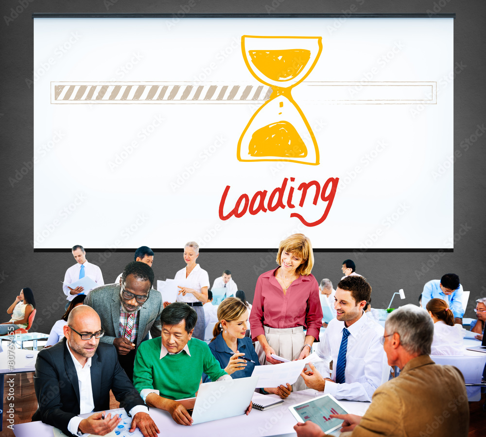 Poster loading data information transfer digital internet concept