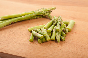 Chopped fresh raw asparagus