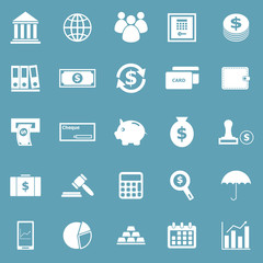 Banking icons on blue background