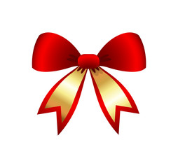 Golden Red Christmas Bow