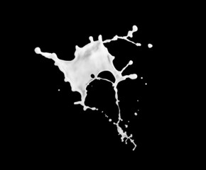 Milk splash, isolated on black background