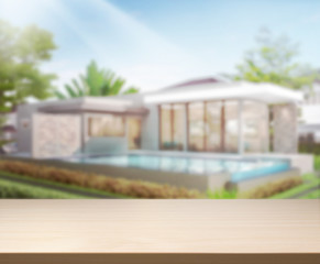 Table Top And Blur  Building Background