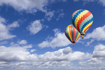 Naklejka premium Hot Air Balloons In The Beautiful Blue Sky