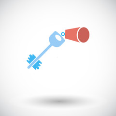 Key flat icon.