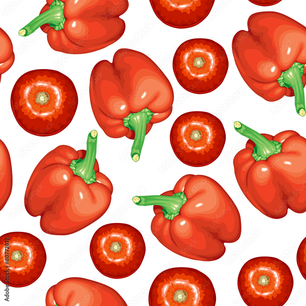 Canvas Prints Red peppers and tomatoes pattern seamless