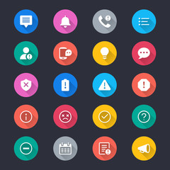 Information and notification simple color icons