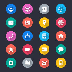 Contact simple color icons
