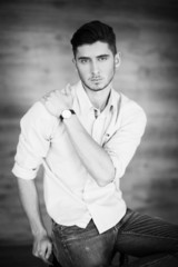 Closeup of sexy handsome man