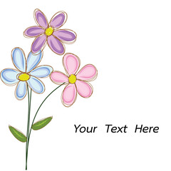 bouquet of flowers doodle vector with space for text