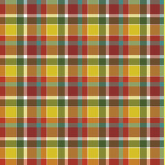yellow red green tartan Scottish plaid Background pattern vector
