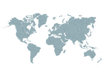Fototapeta na wymiar world map in flat style Vector illustration
