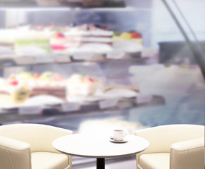 Table Top And Blur Interior Background
