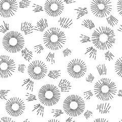 Hand - Sun Rays seamless pattern