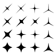 vector sparkles black symbols