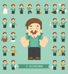 Set of businessman character