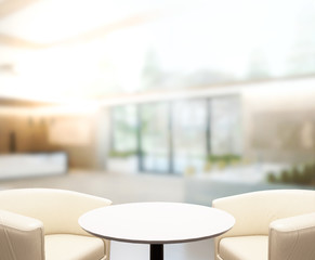 Table Top And Blur Interior Background