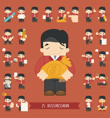 Set of businessman character