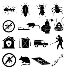 exterminators icons set