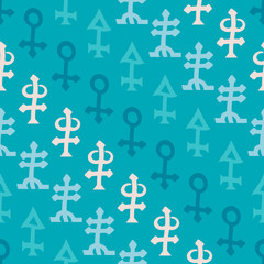 Obraz premium Seamless background with alchemical symbols