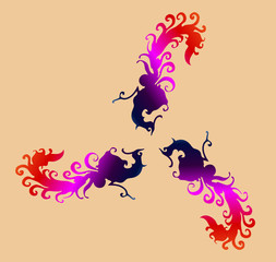 Ancient Chinese Phoenix pattern