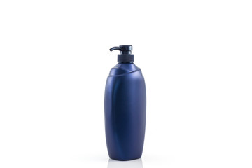 Dark blue bottle on a white background.