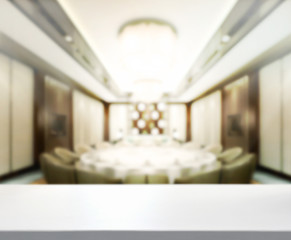 Table Top And Blur Office Background