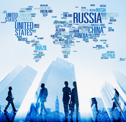 Russia Global World International Countries Concept
