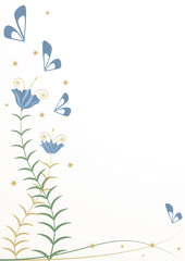 stylized flowers and butterflies