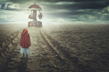 Surreal beach with toy carousel © captblack76