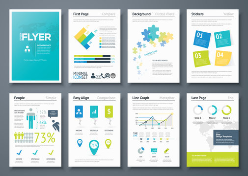 Infographic flyer templates and business vector elements