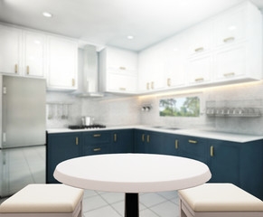 Table Top And Blur Interior Background