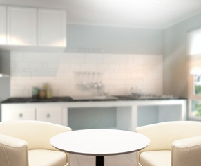 Table Top And Blur Interior Background