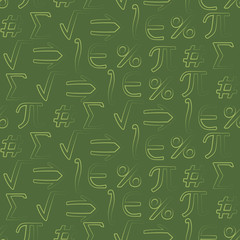 Seamless background with mathematical symbols