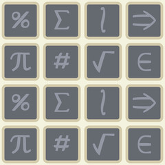 Seamless background with mathematical symbols