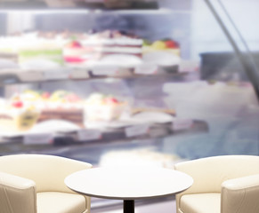 Table Top And Blur Interior Background