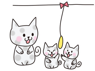 猫の親子
