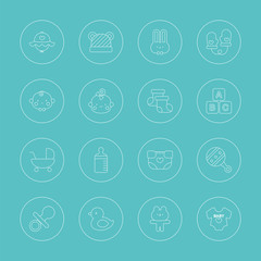 Baby line icon set