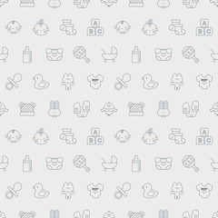 Baby line icon pattern set