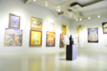 Tuinposter Blur or Defocus abstract image of the lobby of a modern art cent © thampapon1