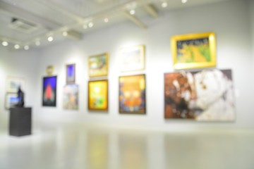 Blur or Defocus image of the lobby of a modern art center - obrazy, fototapety, plakaty