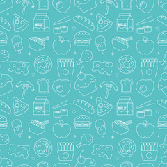 food line icon circle pattern set