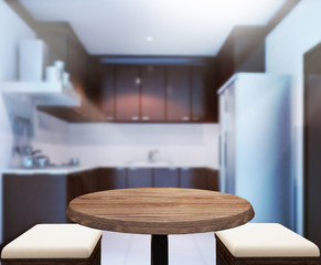 Table Top And Blur Interior Background