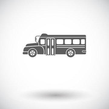School bus flat icon.